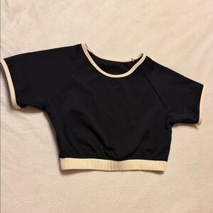 Strut free people Black and Cream Crop Top
